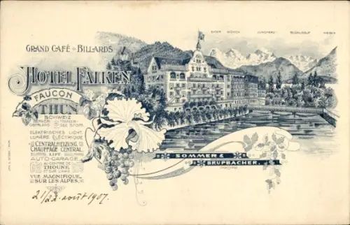 Litho Thun Kanton Bern Schweiz, Hotel Falken