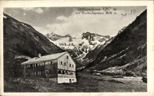 Ak Mayrhofen im Zillertal Tirol, Stillupperhaus, Keilbachspitzen