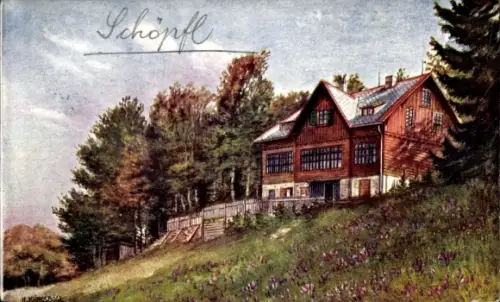 Ak Laaben Spitz in Niederösterreich, Franz Krebs Schutzhaus