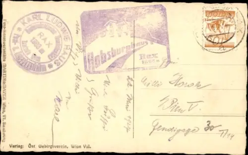 Ak Niederösterreich, Rax, Raxgmoahütte