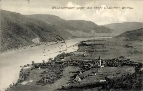 Ak Weißenkirchen in der Wachau Niederösterreich, Gesamtansicht, oberes Donauthal