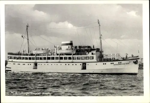 Ak Dampfer MS Bürgermeister Ross, HADAG
