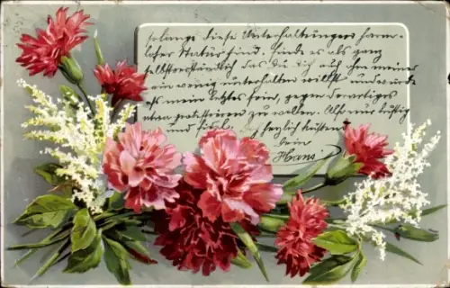 Ak Blumenstrauß, Nelken