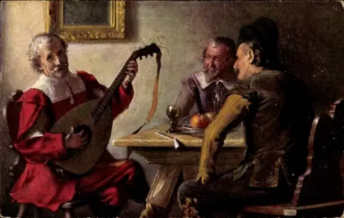 Künstler Ak Steen, Jan, Lautenspieler