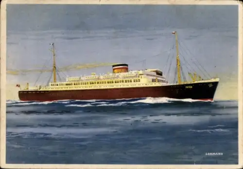 Künstler Ak Lohmann, HAPAG Dampfer Patria, Passagierschiff