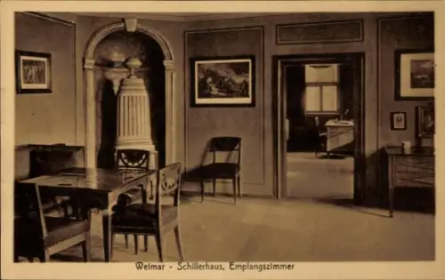 Ak Weimar in Thüringen, Schillerhaus, Empfangszimmer