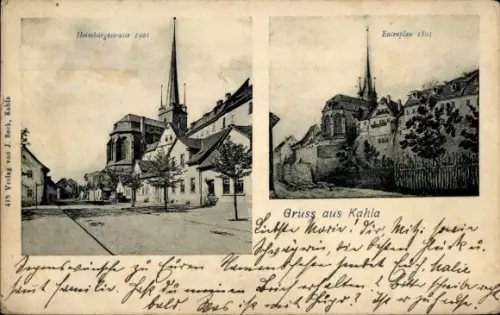 Ak Kahla in Thüringen, Heimbürgerstraße 1901, Entenplan 1801