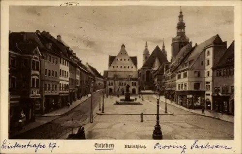 Ak Eisleben, Marktplatz, Denkmal