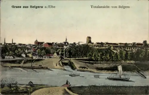 Ak Belgern an der Elbe Sachsen,  Totalansicht