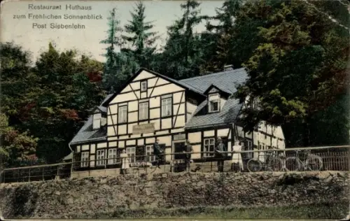 Ak Siebenlehn Großschirma in Sachsen, Restaurant Huthaus, zum Fröhlichen Sonnenblick, Post Sieben