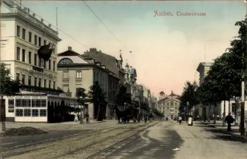 Ak Aachen,  Theaterstrasse
