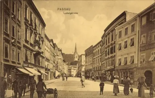 Ak Passau in Niederbayern,  Ludwigstrasse