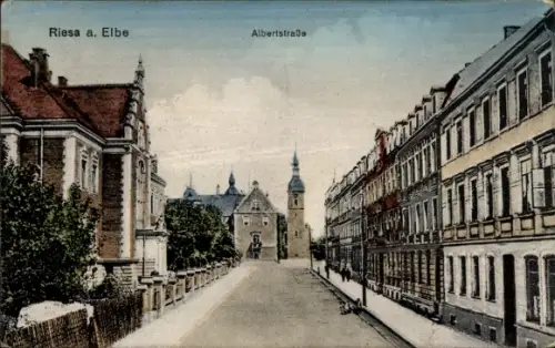 Ak Riesa an der Elbe Sachsen,  Albertstraße