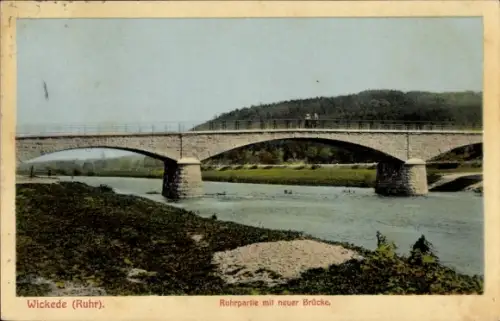 Ak Wickede an der Ruhr, neue Brücke über der Ruhr