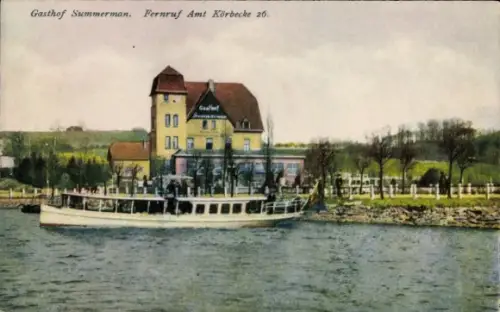 Ak Körbecke Möhnesee in Nordrhein Westfalen, Gasthof Summerman, Fernruf Amt Körbecke 26, Möhnetal