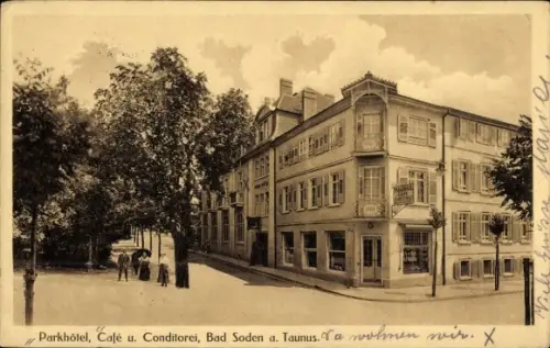 Ak Bad Soden am Taunus Hessen, Parkhôtel, Café u. Conditorei, Bad Soden a. Taunus