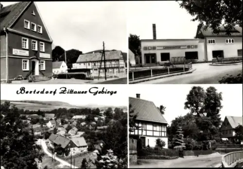 Ak Bertsdorf in der Oberlausitz, Teilansicht, Gasthof, Lebensmittelgeschäft