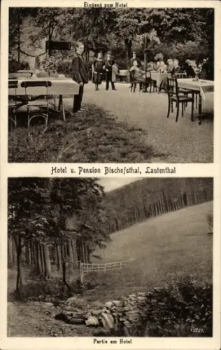 Ak Lautenthal Langelsheim im Oberharz, Hotel und Pension Bischofsthal