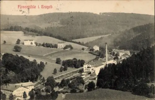 Ak Grünhainichen im Erzgebirge, Floßmühle, Papierfabrik
