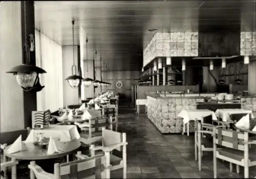 Ak Ostseebad Warnemünde Rostock, Restaurant Seergannskrug, Hotel Neptun, Innenansicht