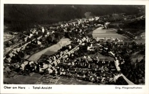 Ak Oker Goslar am Harz,  Total-Ansicht, Orig.-Fliegeraufnahme