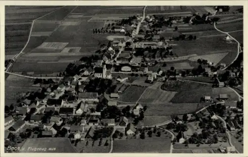 Ak Boos an der Nahe Rheinland Pfalz, Luftaufnahme von  ländliche Landschaft,  Architektur