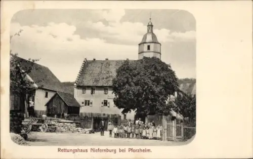 Ak Pforzheim im Schwarzwald, Rettungshaus Niefernburg