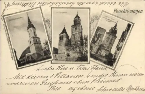 Ak Feuchtwangen in Mittelfranken, Stiftskirche, Johanneskirche, Unteres Tor