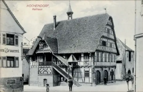 Ak Kochendorf Bad Friedrichshall in Württemberg, Rathaus, Brauerei