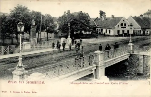 Ak Trier? Freudenthal, Johannesbrücke, Gasthof zum Krebs, F. Klos