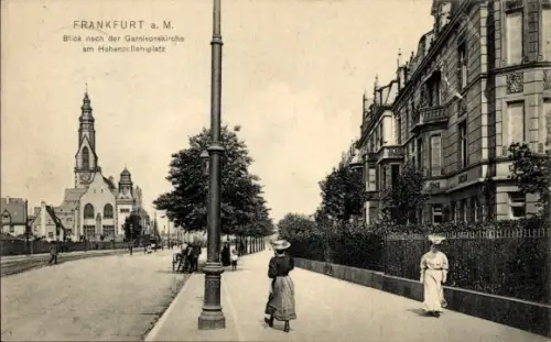 Ak Frankfurt am Main, Blick nach der Garnisonskirche am Hohenzollernplatz