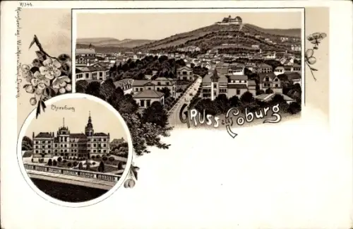 Litho Coburg in Oberfranken, Gesamtansicht, Ehrenburg