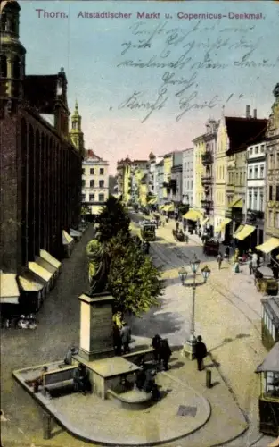Ak Toruń Thorn Westpreußen, Altstädtischer Markt, Copernicus-Denkmal