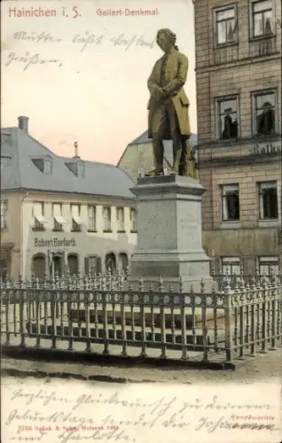Ak Hainichen in Sachsen, Gellert-Denkmal