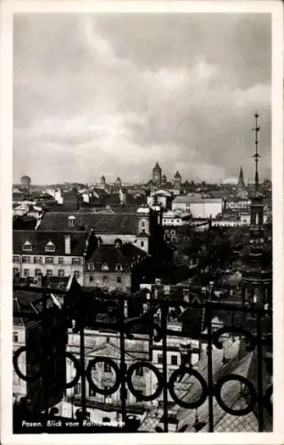 Ak Poznań Posen, Blick vom Rathausturm auf die Stadt