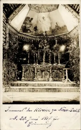 Foto Ak Russland, Kirche zu Nowo-Swiet, Innenansicht