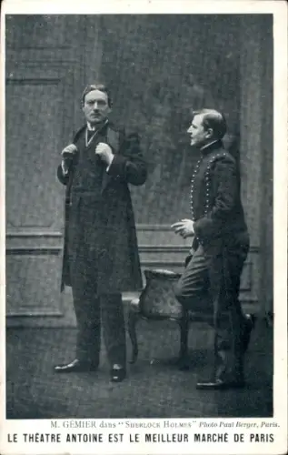 Ak Schauspieler M. Gemier, Sherlock Holmes