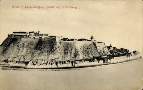 Ak Graz Steiermark, Landeszeughaus, Modell des Schlossbergs