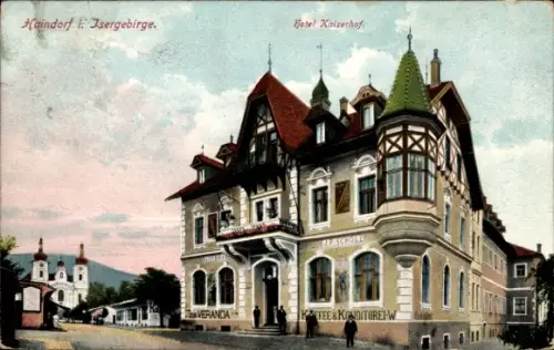 Ak Hejnice Haindorf Region Reichenberg, Hotel Kaiserhof