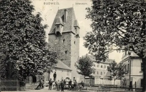 Ak České Budějovice Budweis Südböhmen,  Schanzturm