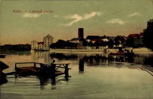 Ak Kolín Köln an der Elbe Mittelböhmen,  Labská partie