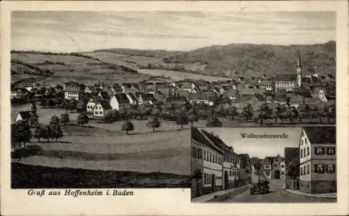 Ak Hoffenheim Sinsheim in Baden, Panorama, Waibstadterstraße
