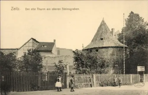 Ak Zeitz im Burgenlandkreis, Alter Turm, Steinsgraben