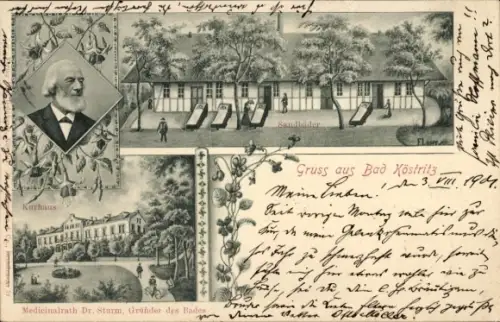Ak Bad Köstritz in Thüringen, Sandbäder, Dr. Sturm, Gründer des Bades
