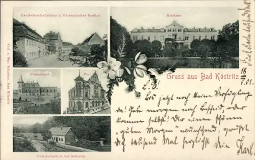 Ak Bad Köstritz in Thüringen, Kurhaus, Post, Landwirtschaftliches und Gärtnerisches Institut