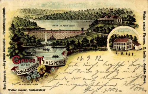 Litho Remscheid, Mebus Mühle, Talsperre, Restaurant