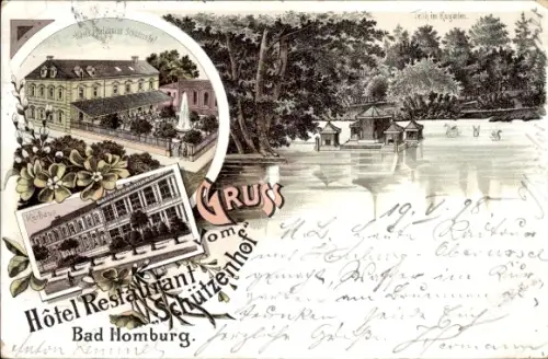Litho Bad Homburg vor der Höhe Hessen, Hotel-Restaurant Schützenhof