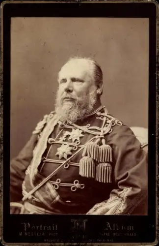 Kabinett Foto König Willem III. der Niederlande, Portrait, Uniform, Orden, Fotograf M. Nestler