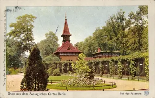 Ak Berlin Tiergarten, im Zoologischen Garten, Teil der Fasanerie