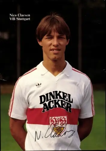 Sammelbilder Fußballspieler Nico Claesen, VfB Stuttgart, Autogramm